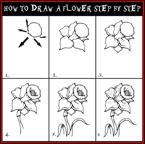 DARYL HOBSON ARTWORK: How To Draw A Flower Step By Step Drawing Guide