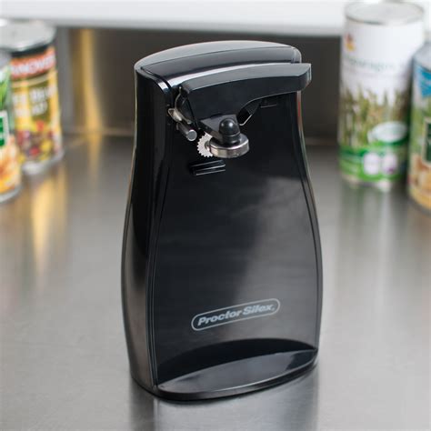 Proctor Silex 75217PS Black Electric Can Opener with Knife Sharpener