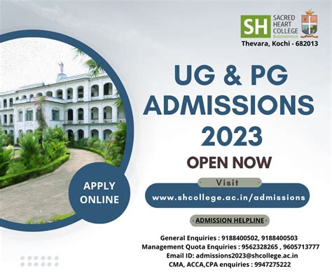 Sacred Heart College, Thevara | UG & PG Admissions Started