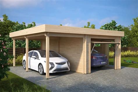 Combined Garage And Carport With Up And Over Doors Type H / 44mm ...