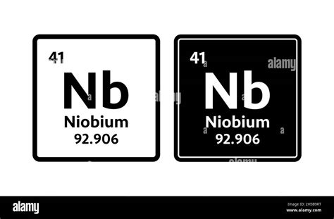 Niobium symbol. Chemical element of the periodic table. Vector stock ...