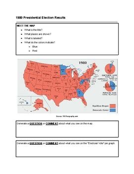 1980 Presidential Election Results Map & Graphic Organizer | TPT