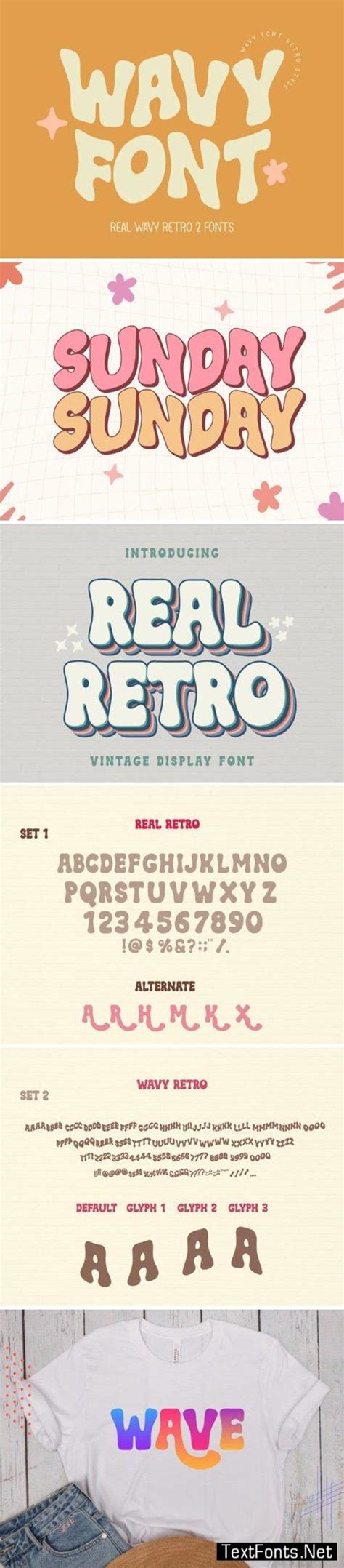 Wavy Retro Font