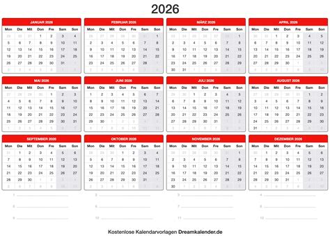 Kalender 2026