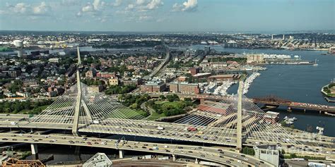 Leonard P. Zakim Bunker Hill Memorial Bridge Aerial Photograph by David ...