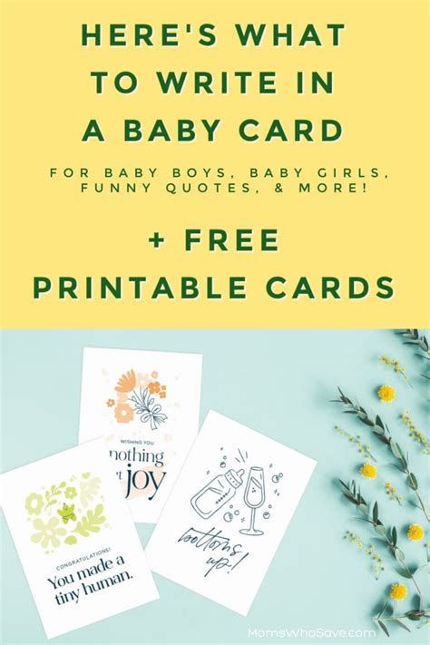 What to write in a baby card free printable baby cards – Artofit