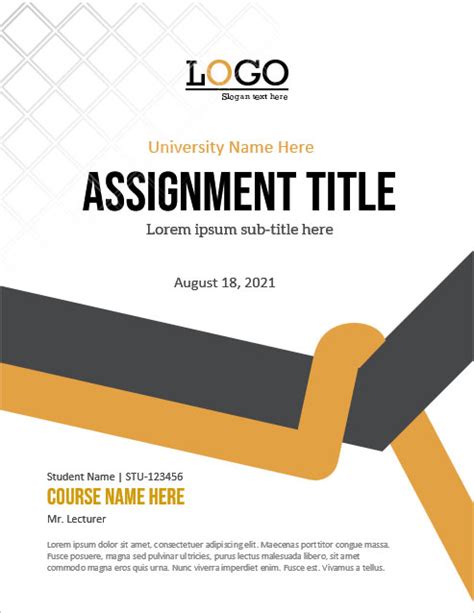 28+ Free Assignment Cover Page Templates for MS Word