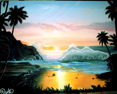 Hawaii Beach Artwork Oil Painting in Art Gallery by Grace Sapp