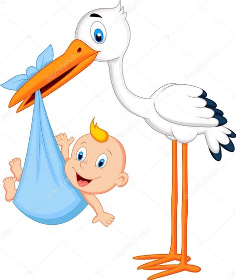 Stork carrying baby — Stock Vector © tigatelu #37138481