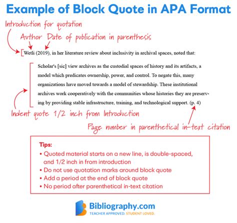 APA Block Quote Format | Bibliography.com