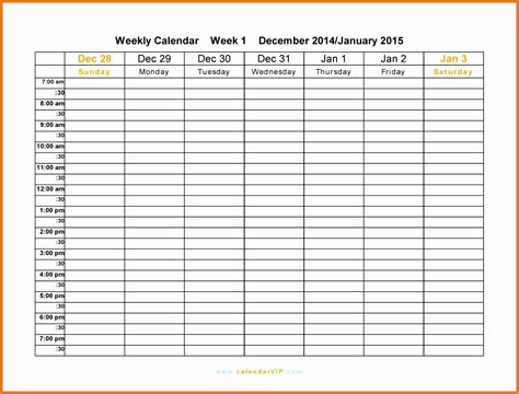 Excel Week Calendar Template ⋆ Calendar for Planning