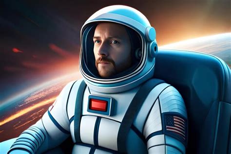 Premium AI Image | Space man sitting on the couch with space background or space man 3d concept