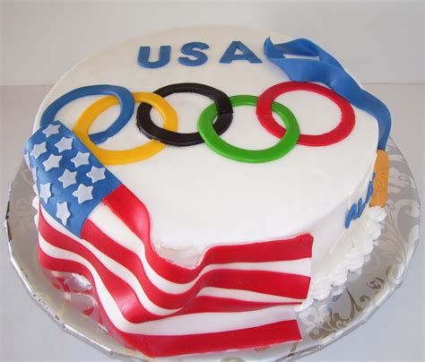 Olympic Rings Cake With Flag - CakeCentral.com