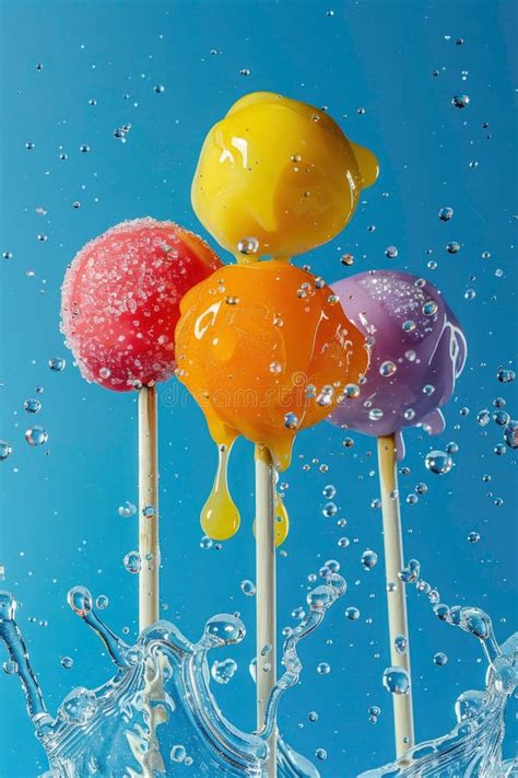 Dynamic Shot of Lollipops Seemingly Suspended in Mid-air, Bright and Bold Colors Stock Image ...