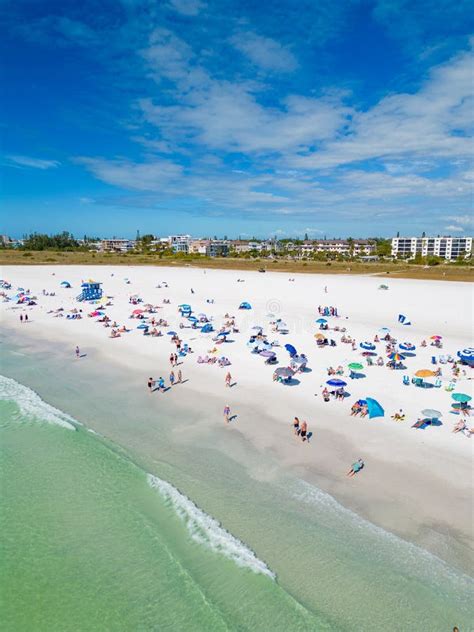 Aerial Photo Closeup Tourists on Siesta Key Beach Editorial Stock Photo - Image of sarasota ...