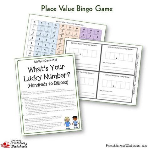 Place Value Math-O Bingo Games - Printables & Worksheets