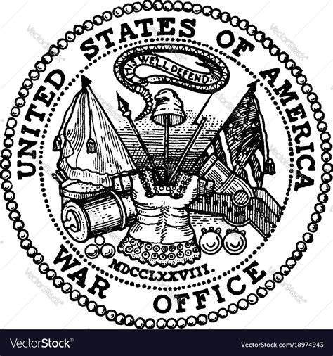 Seal of the war department united Royalty Free Vector Image