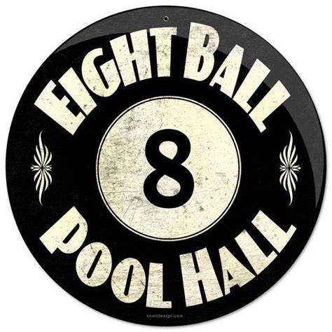 Vintage 8 Ball Pool Hall Round Metal Sign 14 x 14 Inches | Pool halls, Billiards room decor ...