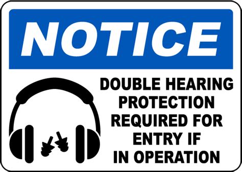 Double Hearing Protection Required Sign - Shop Now w/ Fast Shipping