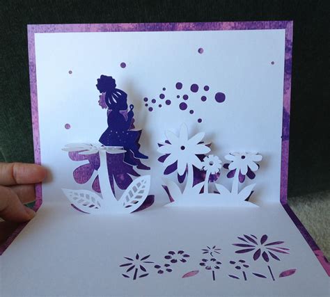 Blowing bubbles pop-up card (Template from "cahier de kirigami no. 16 ...