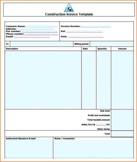 Construction Progress Invoice Template - Cards Design Templates