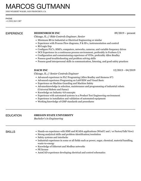 Controls Engineer Resumes