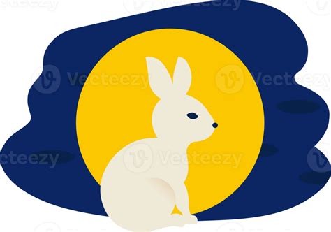 Chinese moon rabbit, Jade hare with full moon background and festive ...