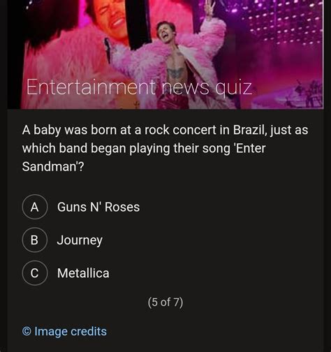 Today's Bing entertainment news quiz had a Metallica question! : r/Metallica