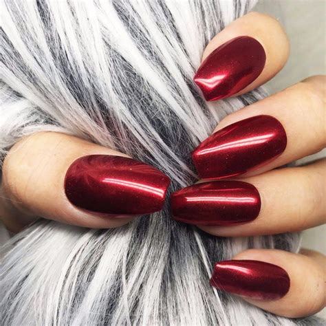 RED MIRROR CHROME SET #nails | Deep red nails, Red chrome nails, Luxury nails