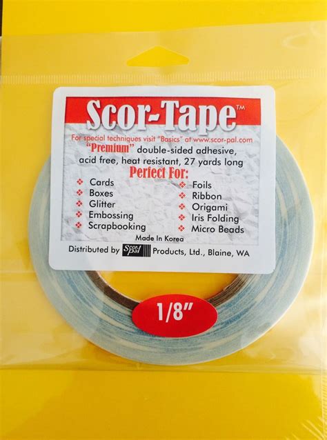 BULK 4 Rolls of Scor-Tape Adhesive 1/8" x 27yd Scor-Pal - FREE SHIPPING!!! | eBay