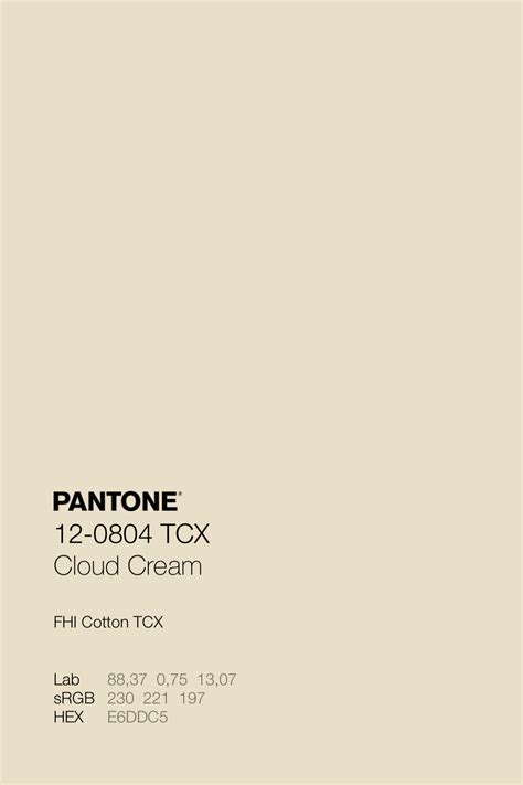 PANTONE 12-0804 TCX Cloud Cream Color Code | Fall color palette ...