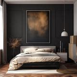 Minimalist Brown Black Canvas Wall Art Dark Brown Abstract Painting Black Minimalist Wall Decor