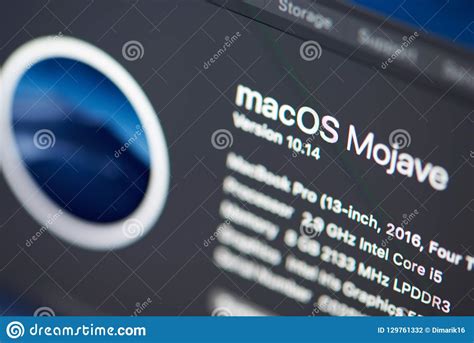 MacOs on Mojave version editorial photography. Image of computers ...