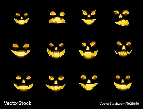 Jack o lantern faces Royalty Free Vector Image