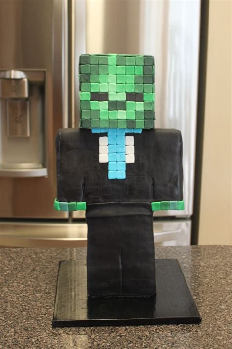 Minecraft Zombie Cake Minecraft Zombie Cake 1 1/2 feet tall. Body is ...