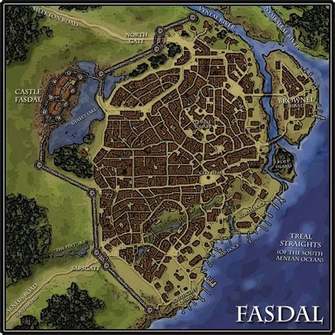 Fantasy City Map for D&D or Pathfinder