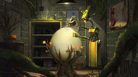 Green Egg Sci-Fi Robot HD Wallpaper by Goro Fujita