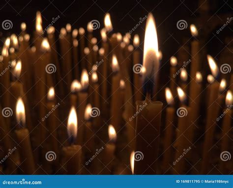 Burning Candles during Epiphany at Russian Orthodox Church. Stock Image - Image of flaming ...