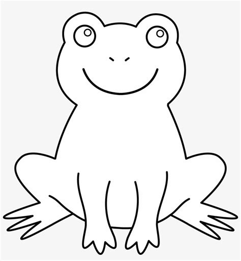 Cute Frog Clip Art Black And White - Frog Outline No Background Transparent PNG - 4153x4307 ...