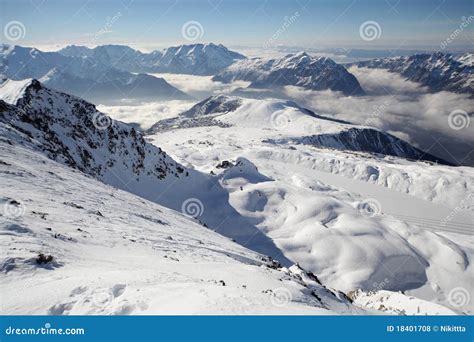 Winter resort panorama stock photo. Image of peak, peaks - 18401708