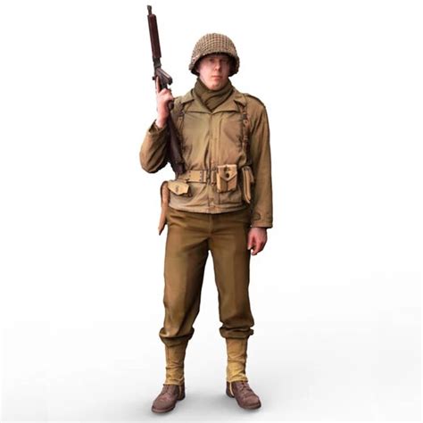 1/16 US Infantryman, Resin Model Soldier figure GK Military theme of World War II, Unassembled ...