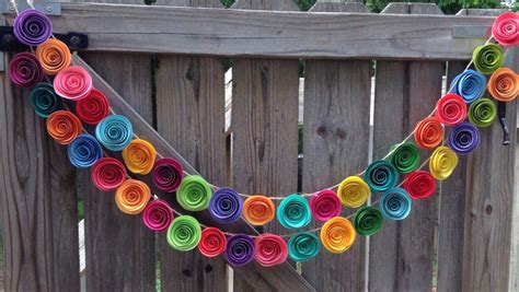 Paper Flower Garland. Colorful paper flower garland, neon paper flower – kC2designs by Kerry