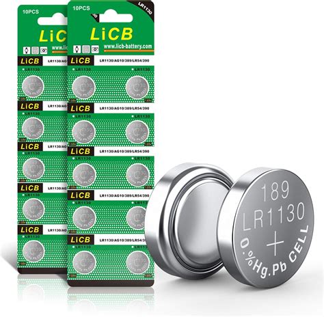 LiCB 20 Pack LR1130 AG10 Battery 1.5V Alkaline Button Cell Batteries for Watch : Amazon.ca ...