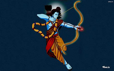 Lord Shree Ram And His Bow And Arrow With Blue Background HD wallpaper | Pxfuel