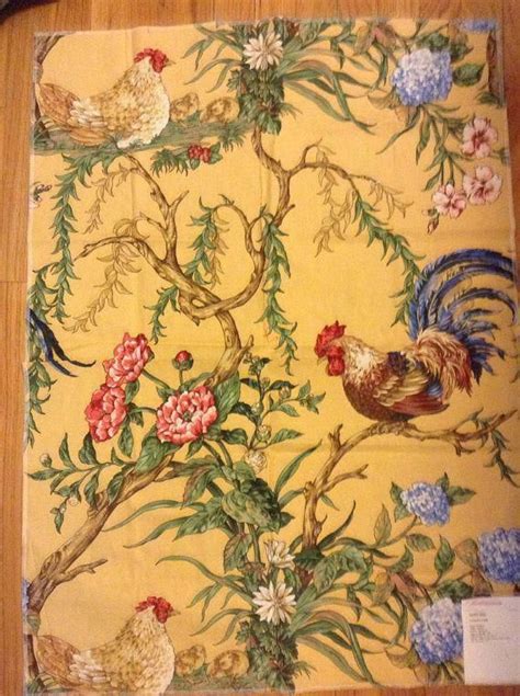 French Country Rooster Fabric #toilepatternsfrenchcountry | French country fabric, French ...