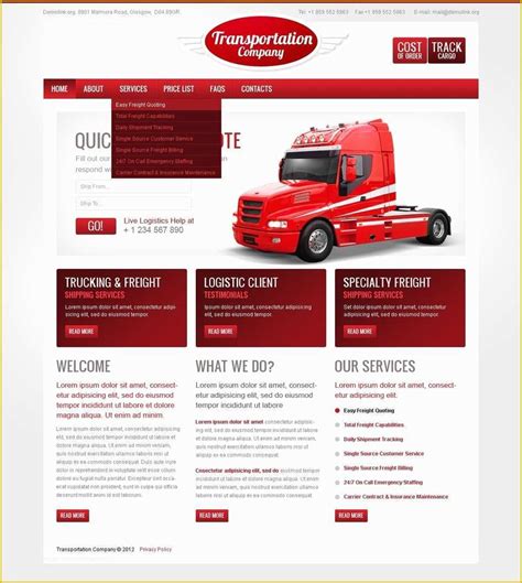 Trucking Company Website Template Free