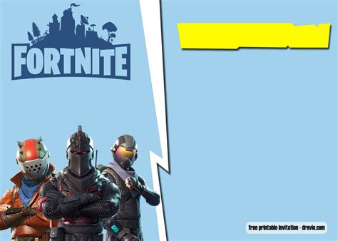 Fortnite Birthday Invitation Template