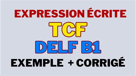 TCF/ DELF B1 writing | Expression Écrite TCF / Production Écrite DELF. 4 Examples | - YouTube