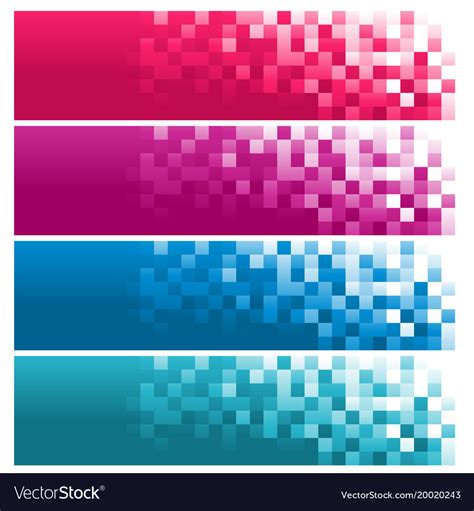 Colorful pixel banners Royalty Free Vector Image