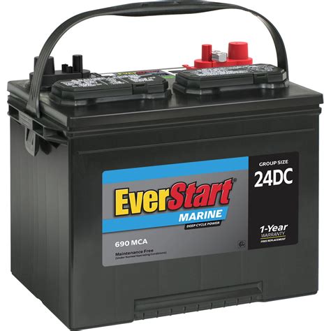 EverStart Lead Acid Marine & RV Deep Cycle Battery, Group Size 24DC (12 Volt/690 MCA) - Walmart.com